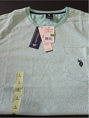 U.s. Polo Assn Men's Size Large Short Sleeve NWT Nice Color Pocket (C-10)